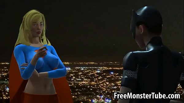 3D lesbian Catwoman getting her wet pussy licked