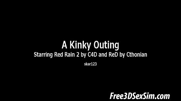 Two 3D redhead babes get it on with an ebony hunk