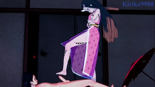 Nezuko Kamado and Daki and Tanjiro Kamado intense sex. – Demon Slayer Kimetsu no Yaiba Hentai