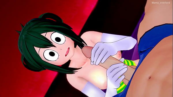 Tsuyu Asui quiere aprender a hacer una paja rápida, viste su apretado bañador (versión adulta)