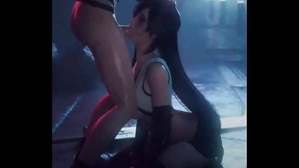 Tifa Lockhart face fucked on her knee