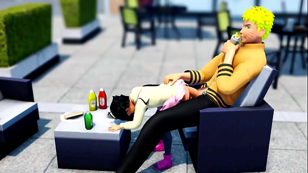Himawari whore bitch fucking anal Naruto ponchi 3d