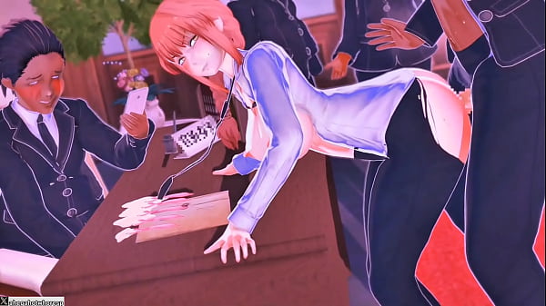 5 condoms used to eat Makima’s pussy, the last one was without a condom but it penetrated her ass