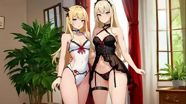 Cute horny blondes make our cocks hard with their hot moves (Over 18) (Hentai Anime) (AI-generated)