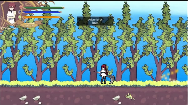 Hentai game. Pretty girl seduces men on the street.