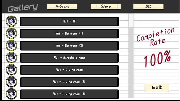 Hentai game. Sexy busty blonde girl having sex with a mature man