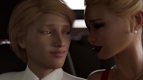 The excitement of a milf with big tits turns into fucking in the car – animated sex with creampie