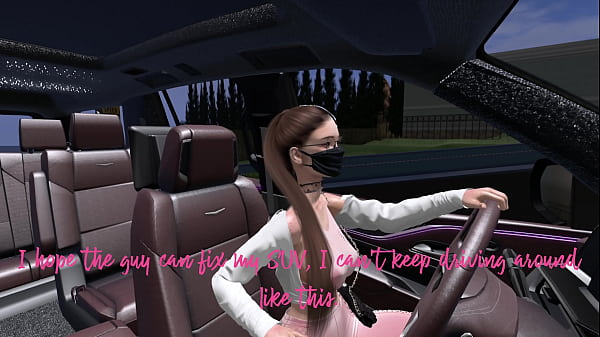 Second Life Black man auto shop mechanic fucks asian woman