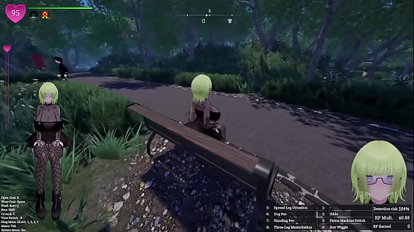 [Hentai Game][3D]Secrets of Exposure,Green Hair Goth Girl having sex in the park