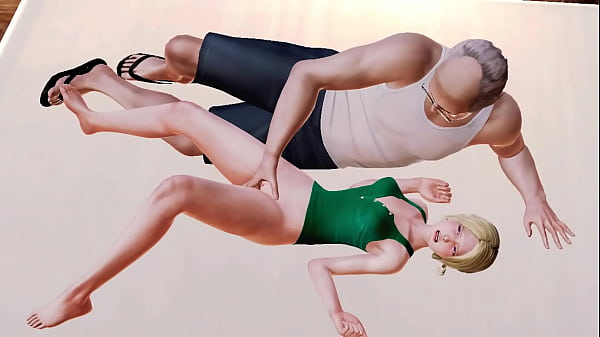 An old man and a sweet girl in anime Hentai porn